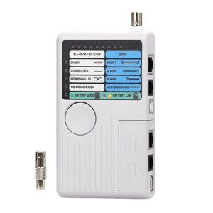 RJ11/RJ45/USB/BNC 4-in-1 Cable Tester – Multifunction Network and Connectivity Tester.