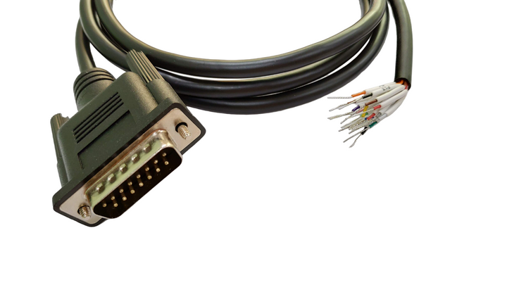 DB15 Male RS-232 Serial Cable to Lead Wires.