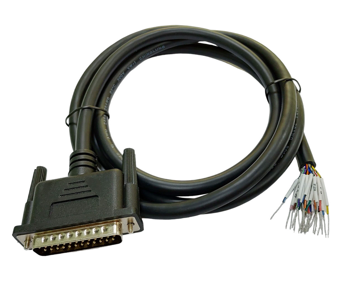 DB25 Male RS-232 Serial Cable with Lead Wires.