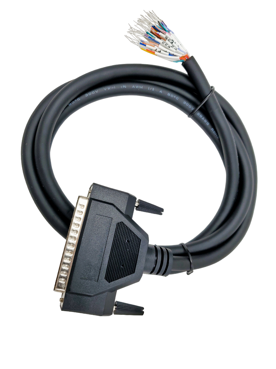 DB37 Male RS-232 Serial Cable to Lead Wires.