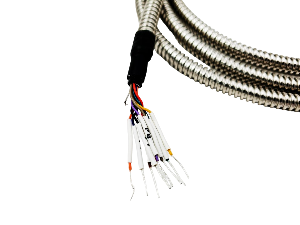 RS-232 Serial Cable to Lead Wires DB9 Female 5 Feet Metal Armored Cable.