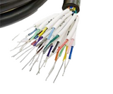 RS-232 Serial Cable Lead Wires with Different Colors and Numbers.