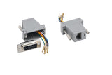 CompuCblePlusUSA.com DB15 Female to RJ45 (8P8C) Female Modular Adapter Gray Front - DB15 Female to Back - RJ45 Female.