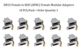 CompuCblePlusUSA.com DB15 Female to RJ45 (8P8C) Female Modular Adapter Gray 10 PCS/Pack.