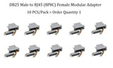 CompuCablePlusUSA.com DB25 Male to RJ45 (8P8C) Female Modular Adapter Gray 10 PCS/Pack.