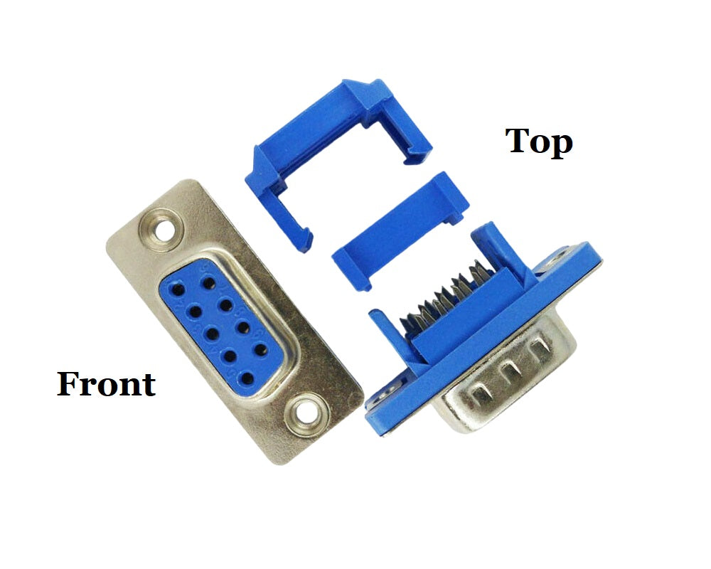 DB9 Female IDC Metal Shell Connector for Serial RS-232 | 9-Pin DE9 Con ...