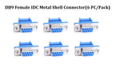 DB9 Female IDC Metal Shell Connector for Serial RS-232 | 9-Pin DE9 Connector | 6 PC/Pack