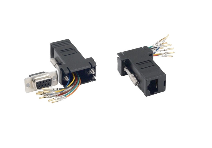 CompuCablePlusUSA.com D-Sub Conversion - Modular Adapter - DB9 Female to RJ45 (8P8C) Female Modular Adapter Black.