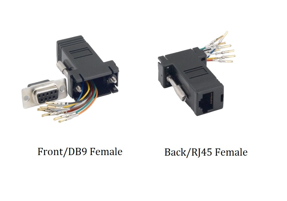 CompuCablePlusUSA.com D-Sub Conversion - Modular Adapter - DB9 Female to RJ45 (8P8C) Female Modular Adapter Black.