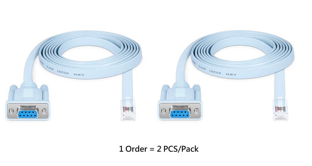 CompuCablePlusUSA.com Cisco® Cable DB9 Female to RJ45 Male Console 6 Feet , 1 Order = 2 PCS/Pack.