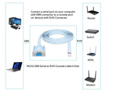 CompuCablePlusUSA.com Cisco? Cable DB9 Female to RJ45 Male Console 6 Feet Connectors to Application Image.