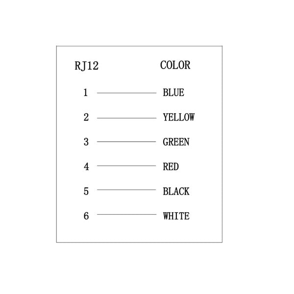 CompuCablePlusUSA.com DB9 Male to RJ12 Female Pinout and Cable Colors.