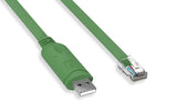 CompuCablePlusUSA.com USB 2.0 Type A Male to RJ45 Male 8P8C Console Cable Connectors 6 FT Green color. 