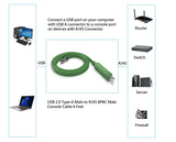 CompuCablePlusUSA.com USB 2.0 Type A Male to RJ45 Male 8P8C Console Cable Connectors to Application image.