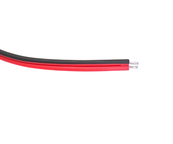 CompuCablePlusUSA DC Power Cord Bare Wires Power Pigtail Cord ROJ Black and Red 1 FT 