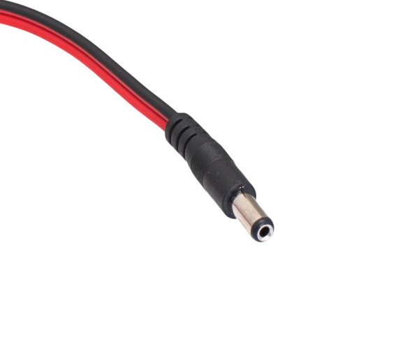 CompuCablePlusUSA DC Male Power Plug 2.1mm x 5.5mm Black/Red 1 FT