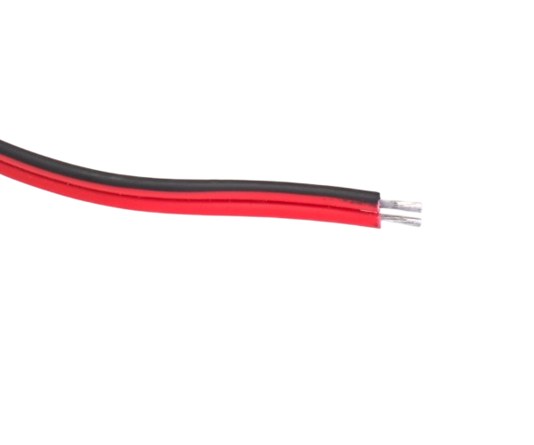CompuCablePlusUSA DC Bare Wires Power Pigtail Cord ROJ Black/Red 1 FT