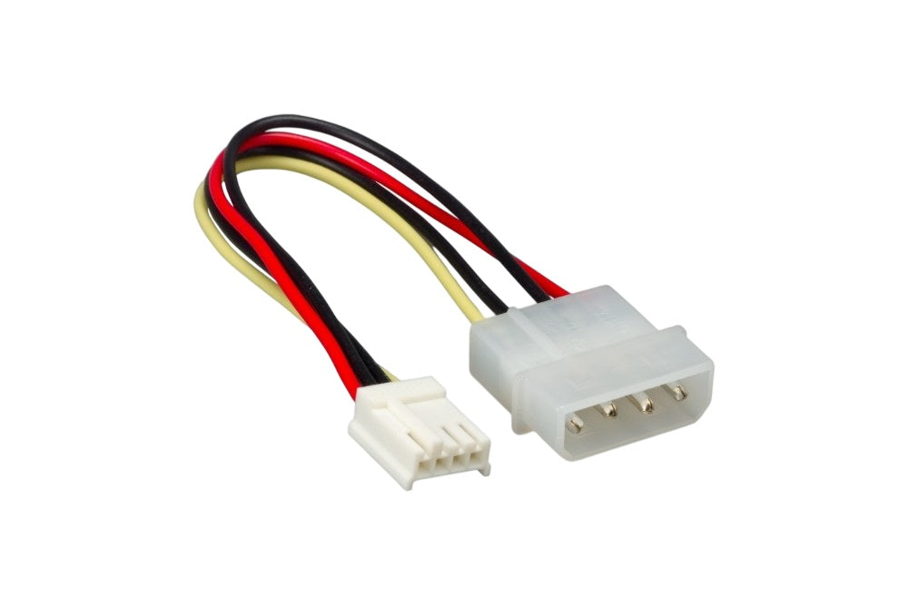 CompuCablePlusUSA 4-Pin Molex Male to 3.5” Power Female Internal DC Power Cable – 18AWG, 6 Inch