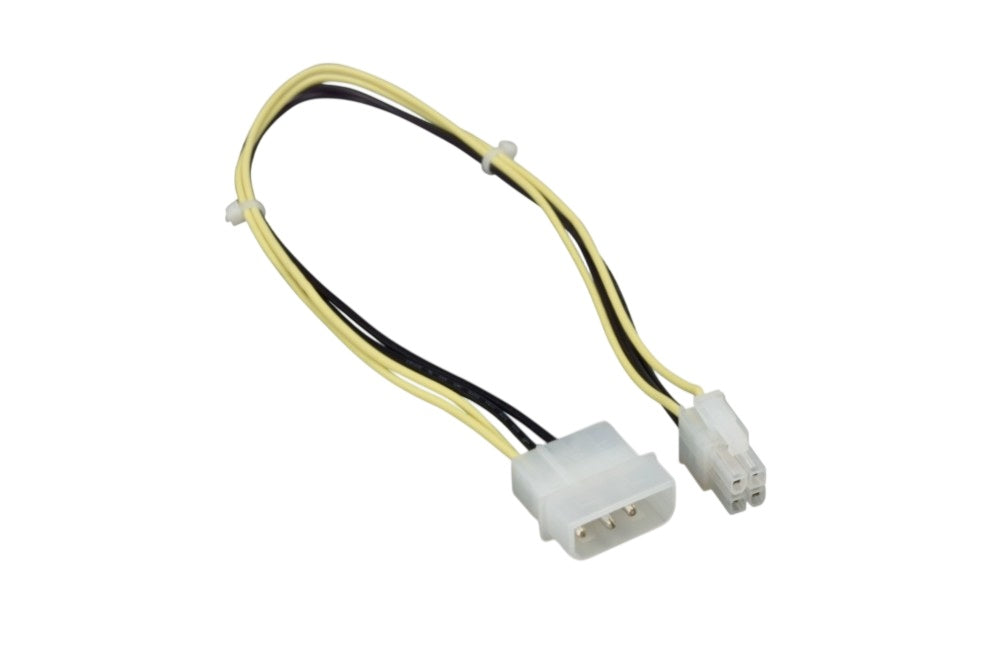CompuCablePlusUSA LP4 4-Pin Molex Male to ATX 4-Pin Pentium 4 Motherboard Power Supply Adapter Cable – 18AWG, 15 Inch
