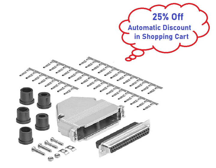 CompuCablePlusUSA.com D-Sub Crimp Type DB37 Male Metal Hood DIY Kit 25% Off  