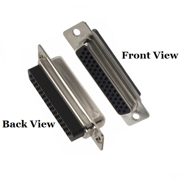 CompuCablePlusUSA.com 44 Pin High Density Female Connector front and back views. 