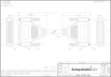 CompuCablePlusUSA.com RS-449 Serial Cable Shielded, Molded, Beige (DB37 to DB37, Male to Female) 3/6/10 FT Cable, Straight Through Wiring Data Sheet page 1 of 2.