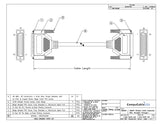 CompuCablePlusUSA.com SCSI Serial Cable DB50 Male to DB50 Female, 1:1, Molded Cable, Beige, 10 FT Data Sheet.