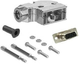 CompuCablePlusUSA.com D-Sub Connector DIY Kit – Solder Type Female, Right Angle (90°) Shielded Hood,  High Density 15 Pin