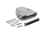 CompuCablePlusUSA DB37 Male D-Sub solder type connector DIY Kit with plastic hood, screws, and brass gold flash plated contacts. Lightweight, RoHS compliant.