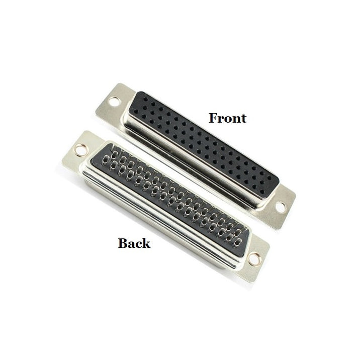 CompuCablePlusUSA DB50 Female D-Sub solder type connector Front and Back Views. 