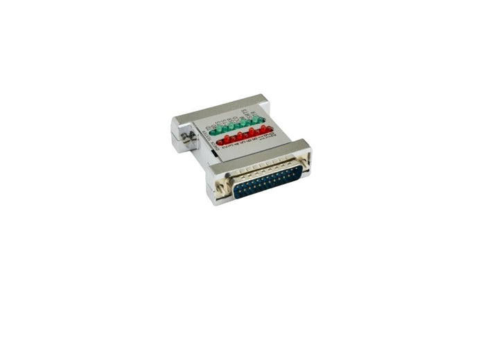 CompuCablePlusUSA.com Best RS-232 Serial Check Tester with Green/Red LED Indicator, DB25 Male to DB25 Female.