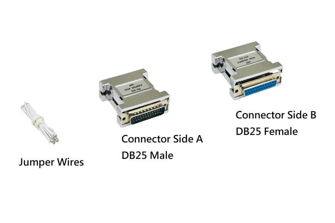 CompuCablePlusUSA.com Best RS-232 Jumper Box DB25 Male to DB25 Female with Jumper Wires.