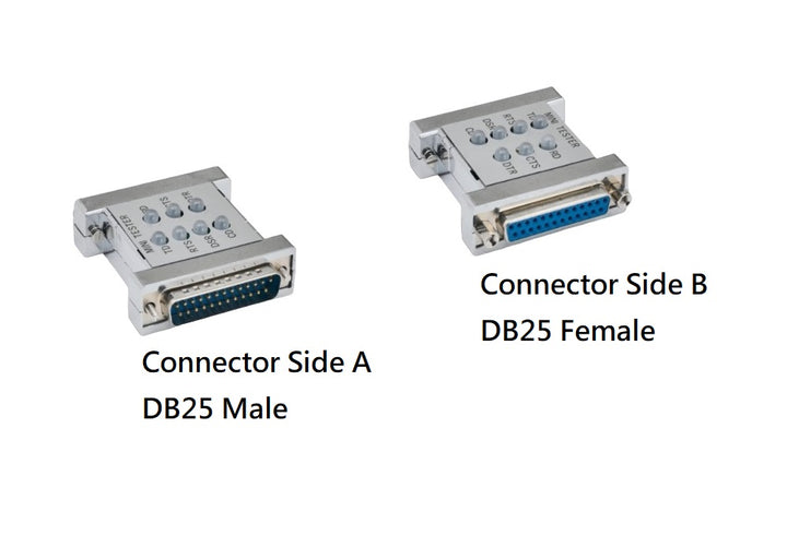 CompuCablePlusUSA.com Best RS-232 Serial Mini Tester for Serial Port DB25 Male to DB25 Female.