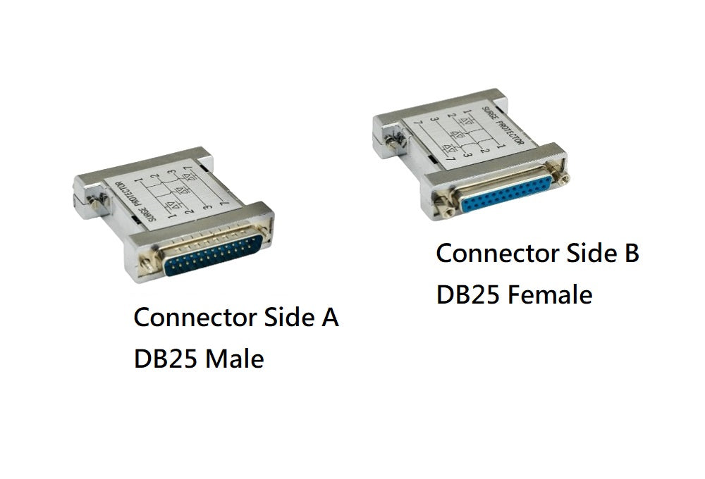 CompuCablePlusUSA.com Best RS-232 Serial Surge Protector (3MOV) DB25 Male to DB25 Female.