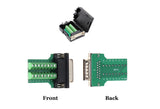 DTB-15FP-KIT Green electronic connector with front and back views on a white background