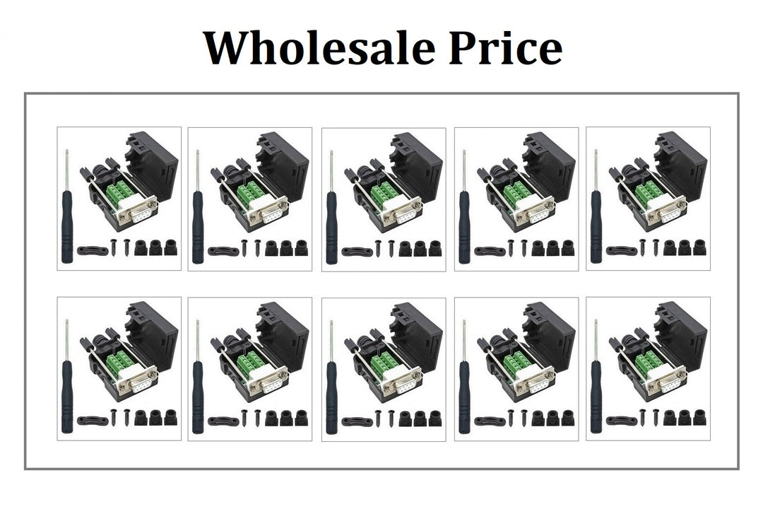 20PCS DB9 Male Breakout Connectors ¡V Solderless RS232 Serial Adapters at Wholesale Price for 10 PCS Female Kit Sets.