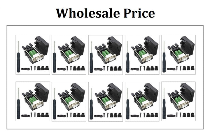 20PCS DB9 Male Breakout Connectors ¡V Solderless RS232 Serial Adapters at Wholesale Price for 10 PCS Female Kit Sets.