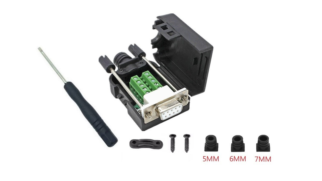 DB9 Female Breakout Connector ¡V Solderless RS232 Serial Adapter.