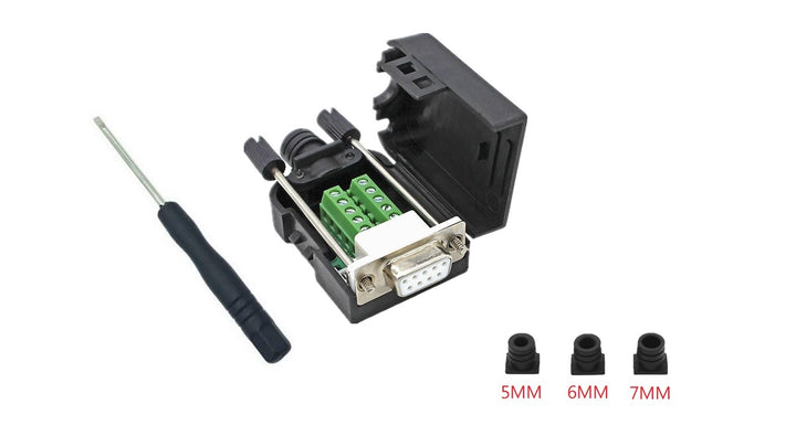 DTB-9FP-KIT Electronic component with connectors and a screwdriver on a white background
