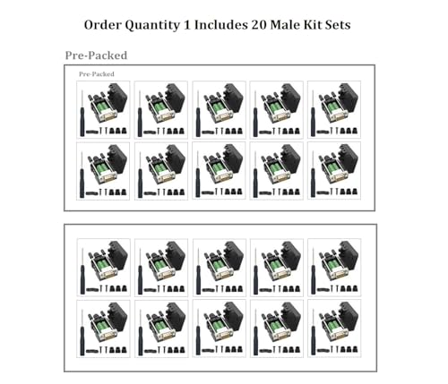 20PCS DB9 Male Breakout Connectors ¡V Solderless RS232 Serial Adapters. Order Quantity 1 Includes 20 Male Kit Sets. 