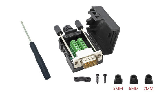 DB9 Male Breakout Connectors – Solderless RS232 Serial Adapter.