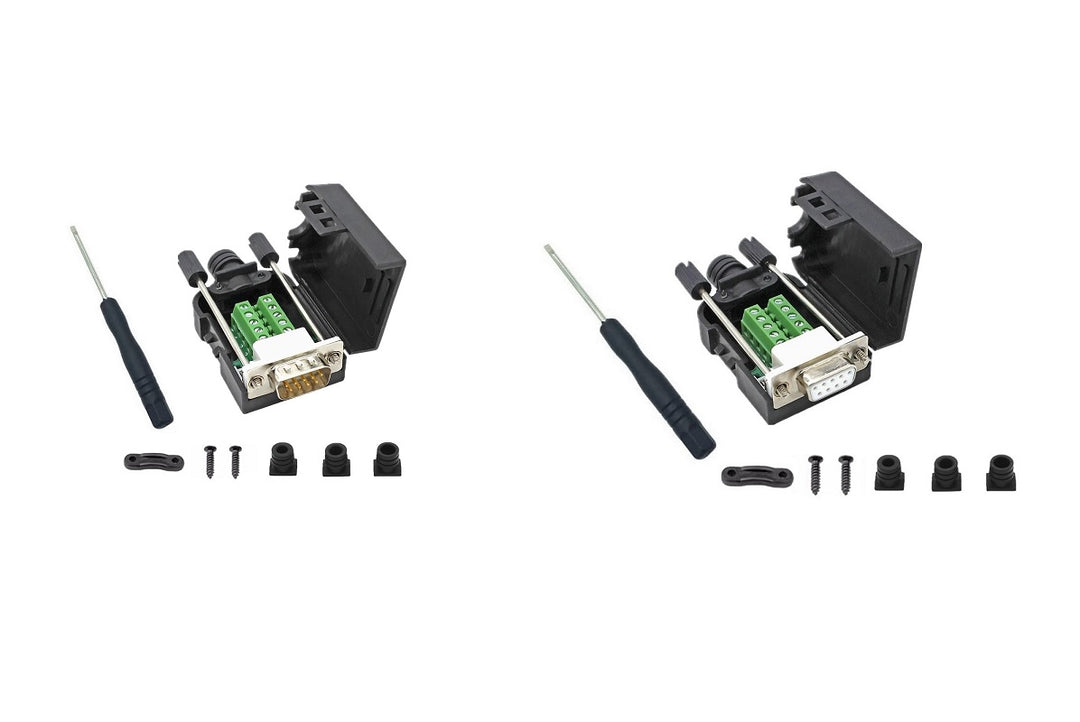 DB9 1 PC Male 1 PC Female Breakout Connectors ¡V Solderless RS232 Serial Adapters.