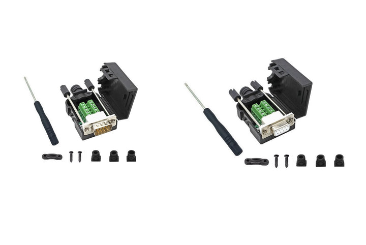 DB9 1 PC Male 1 PC Female Breakout Connectors ¡V Solderless RS232 Serial Adapters.