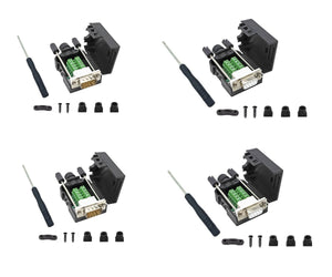 2PCS Male + 2PCS Female DB9 Breakout Connectors – Solderless RS232 Serial Adapters.