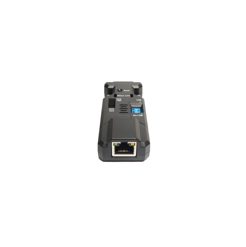 CompuCablePlusUSA RJ45 to RS-422/RS-485 Industrial Ethernet Converter Adapter Modbus RTU TCP UDP HTTP HTTPS S2E485V2 RS422 RS485 Serial Device Gateway, DB9 Male Connection, Mini USB, 5-40 VDC Power Input, DCE DTE Hardware Toggle Switch.