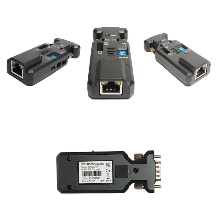 CompuCablePlusUSA RJ45 to RS-422/RS-485 Industrial Ethernet Converter Adapter Modbus RTU TCP UDP HTTP HTTPS S2E485V2 RS422 RS485 Serial Device Gateway, DB9 Male Connection, Mini USB, 5-40 VDC Power Input, DCE DTE Hardware Toggle Switch.