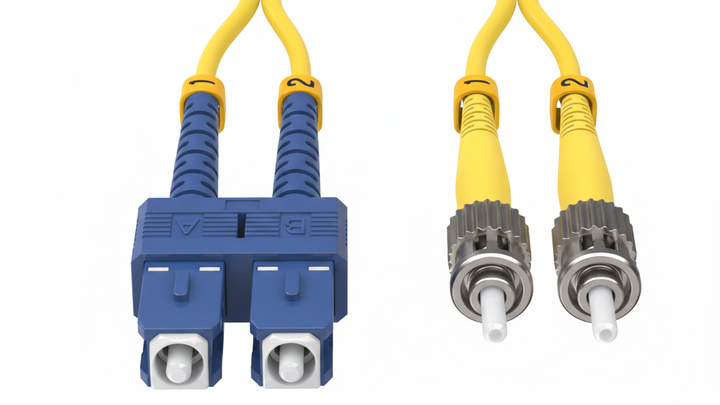 CompuCablePlusUSA.com SC to ST Single Mode Fiber Optic Cable - Duplex OS2 9/125 Corning.