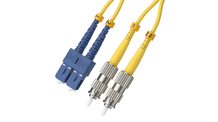 CompuCablePlusUSA.com SC to ST Single Mode Fiber Optic Cable - Duplex OS2 9/125 Corning.