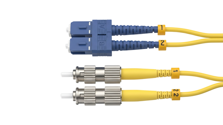 CompuCablePlusUSA.com SC to ST Single Mode Fiber Optic Cable - Duplex OS2 9/125 Corning.