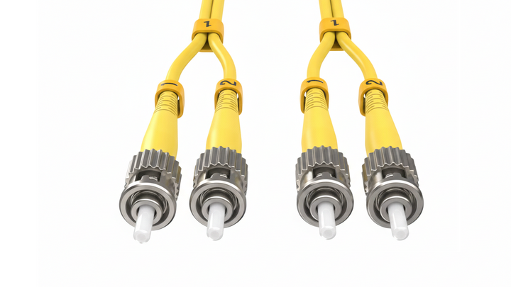 CompuCablePlusUSA.com ST to ST Single Mode Fiber Optic Cable - Duplex OS2 Corning Glass.